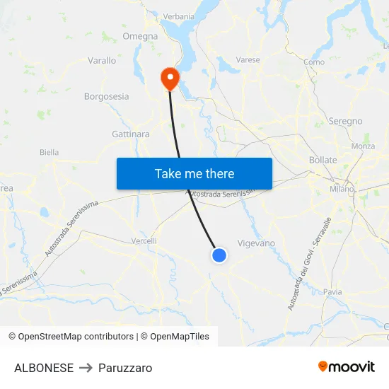 ALBONESE to Paruzzaro map