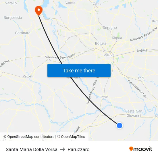 Santa Maria Della Versa to Paruzzaro map