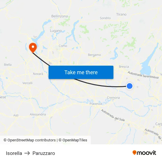 Isorella to Paruzzaro map