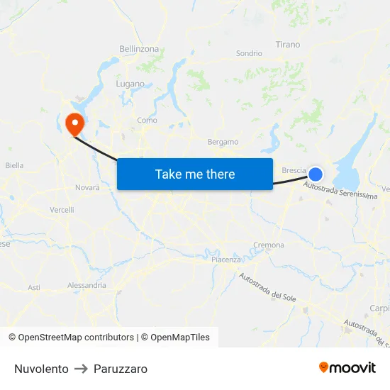 Nuvolento to Paruzzaro map