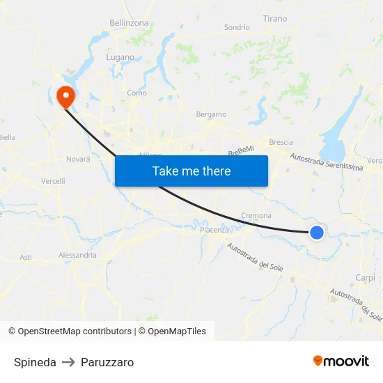 Spineda to Paruzzaro map