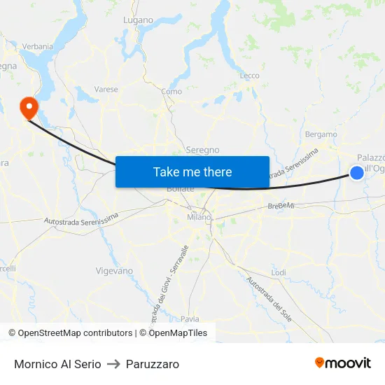 Mornico Al Serio to Paruzzaro map