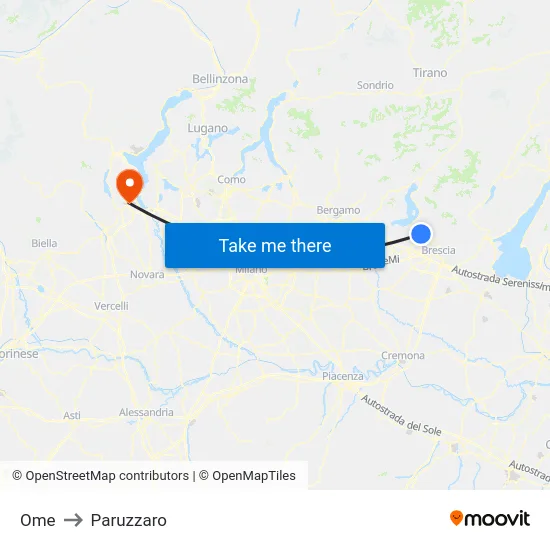 Ome to Paruzzaro map