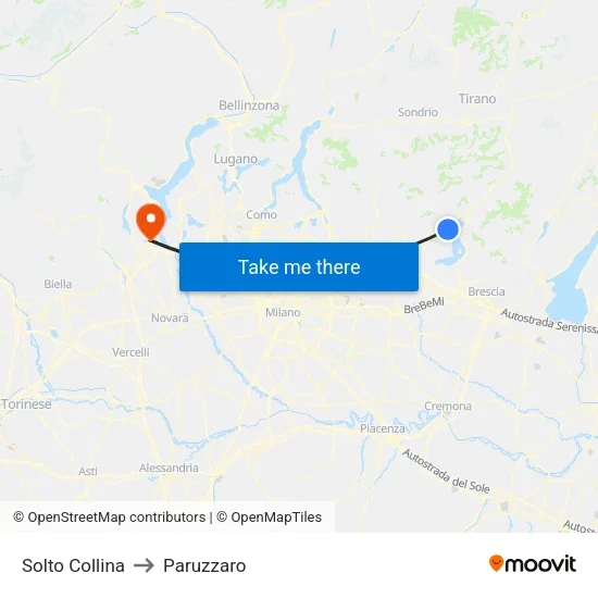 Solto Collina to Paruzzaro map