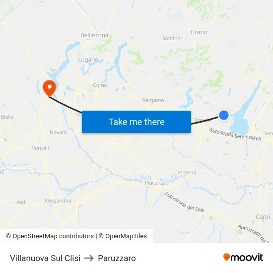 Villanuova Sul Clisi to Paruzzaro map