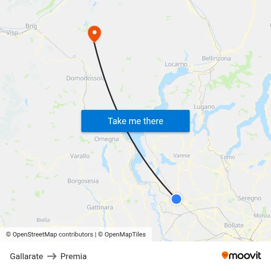 Gallarate to Premia map