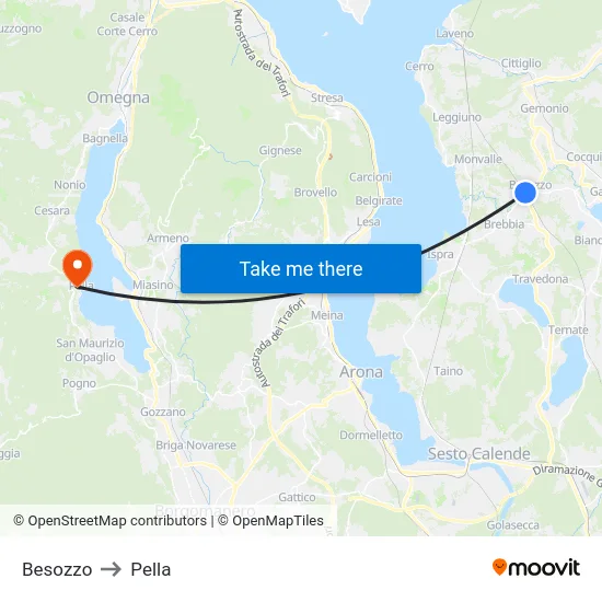 Besozzo to Pella map