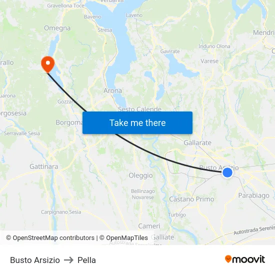 Busto Arsizio to Pella map