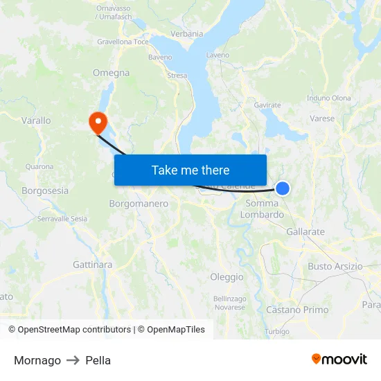 Mornago to Pella map