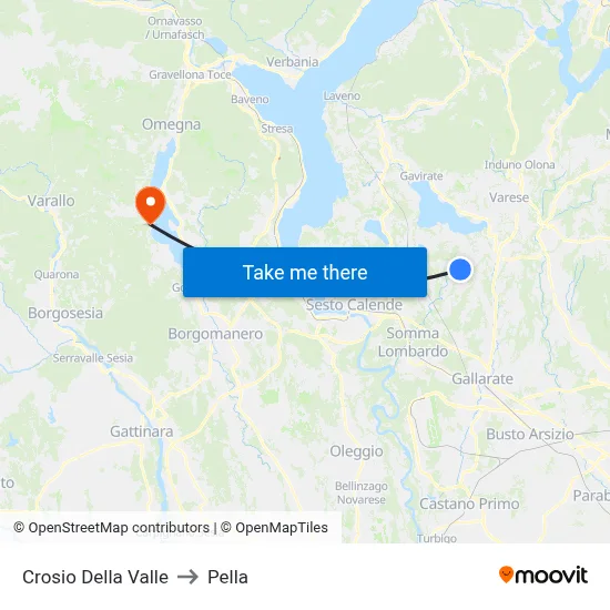 Crosio Della Valle to Pella map