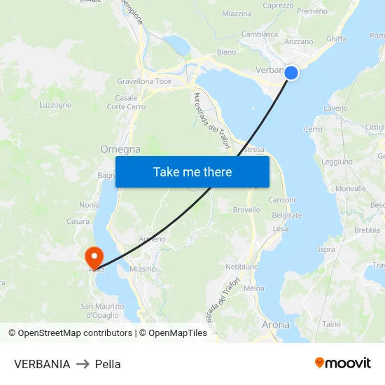 VERBANIA to Pella map