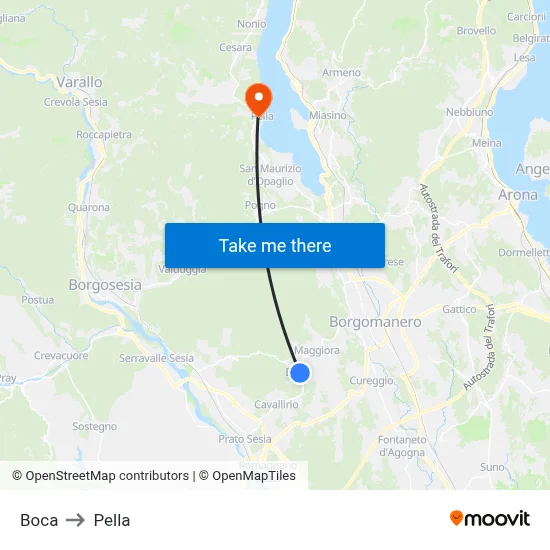 Boca to Pella map