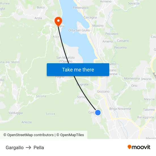 Gargallo to Pella map
