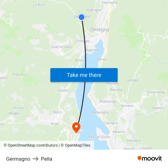 Germagno to Pella map