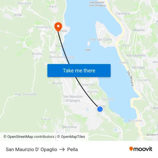 San Maurizio D' Opaglio to Pella map