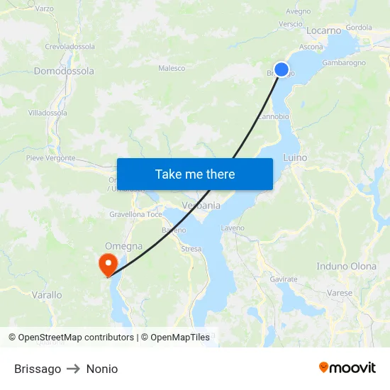 Brissago to Nonio map