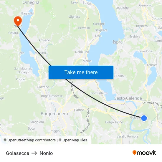 Golasecca to Nonio map