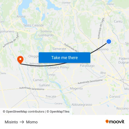 Misinto to Momo map