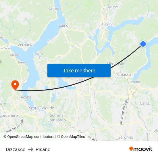 Dizzasco to Pisano map