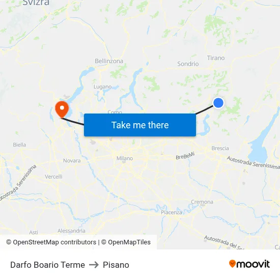 Darfo Boario Terme to Pisano map