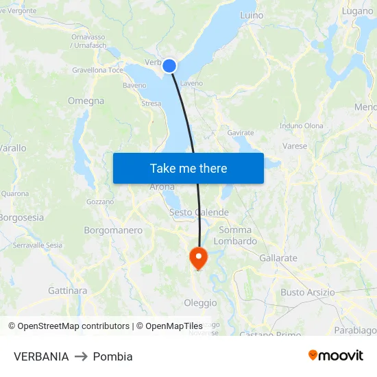 VERBANIA to Pombia map