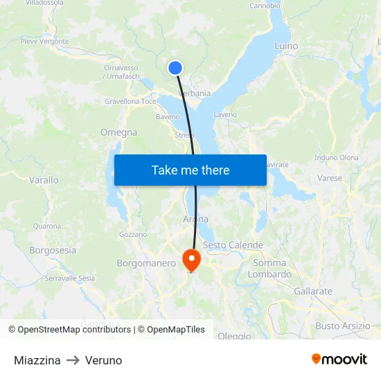 Miazzina to Veruno map