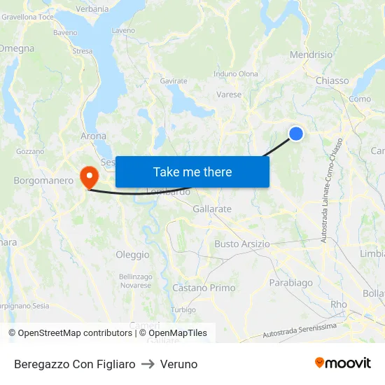 Beregazzo Con Figliaro to Veruno map