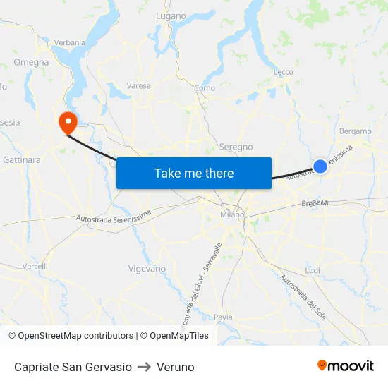 Capriate San Gervasio to Veruno map