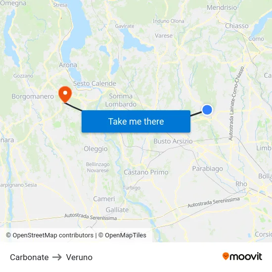 Carbonate to Veruno map