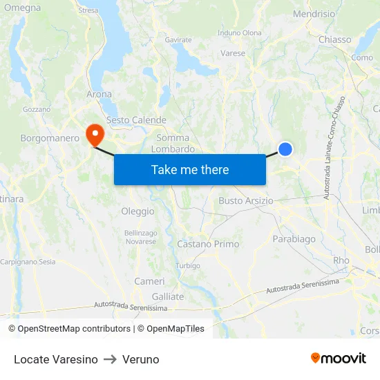 Locate Varesino to Veruno map