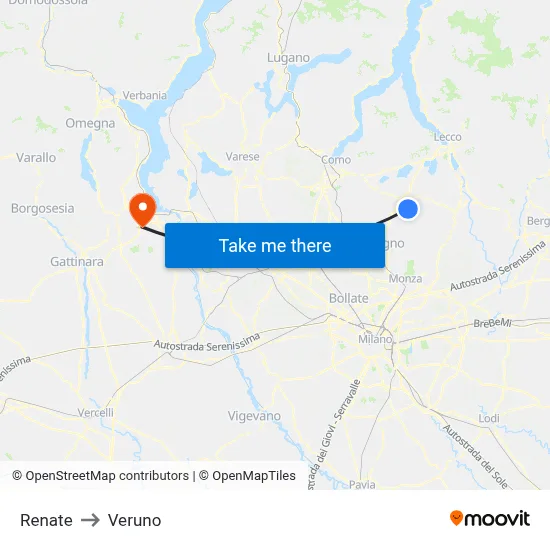 Renate to Veruno map