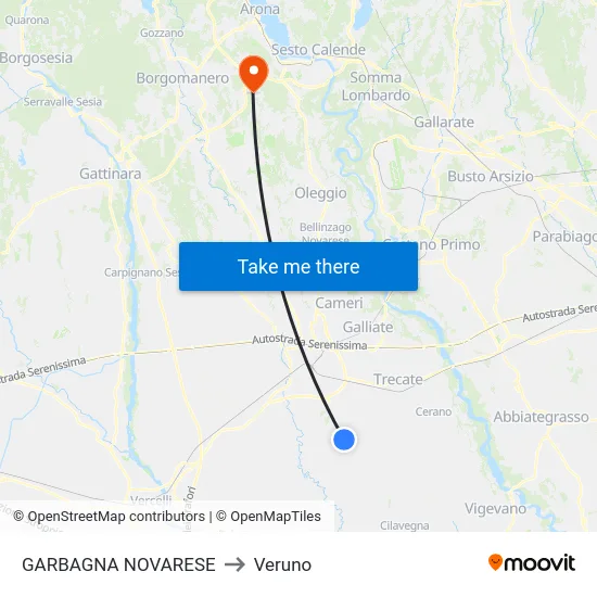 Garbagna Novarese to Veruno map