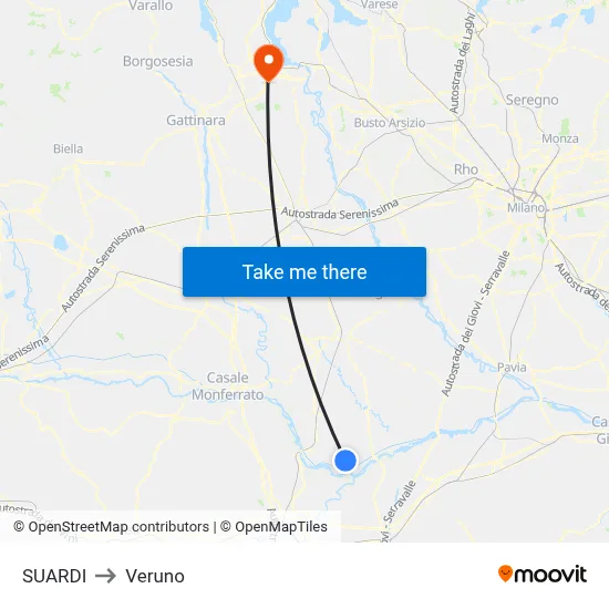 Suardi to Veruno map