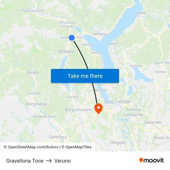 Gravellona Toce to Veruno map