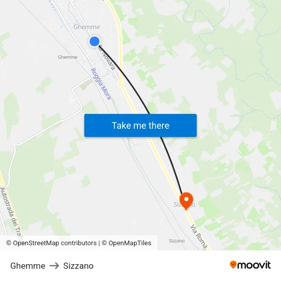 Ghemme to Sizzano map