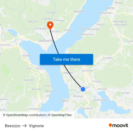 Besozzo to Vignone map