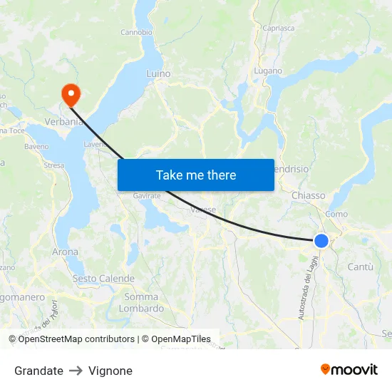 Grandate to Vignone map