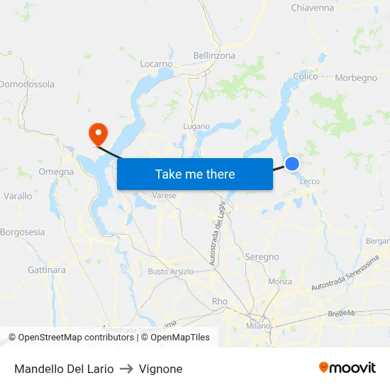 Mandello Del Lario to Vignone map
