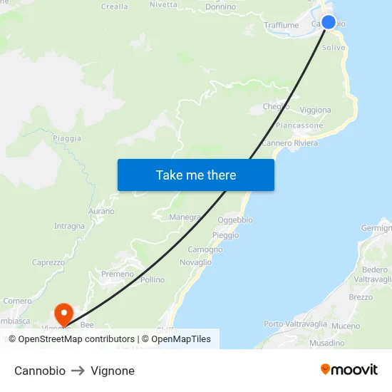 Cannobio to Vignone map