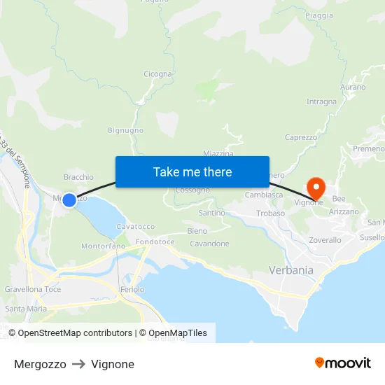 Mergozzo to Vignone map