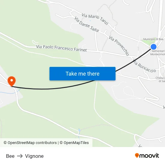 Bee to Vignone map