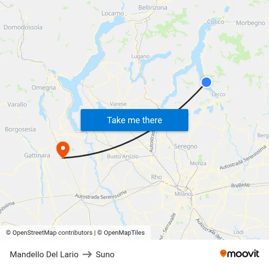 Mandello Del Lario to Suno map