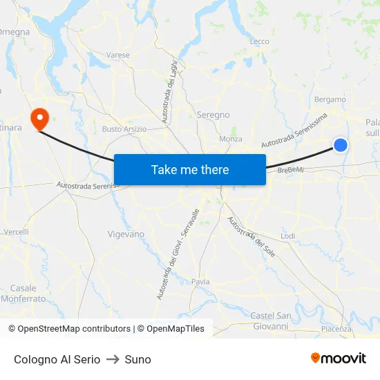 Cologno Al Serio to Suno map