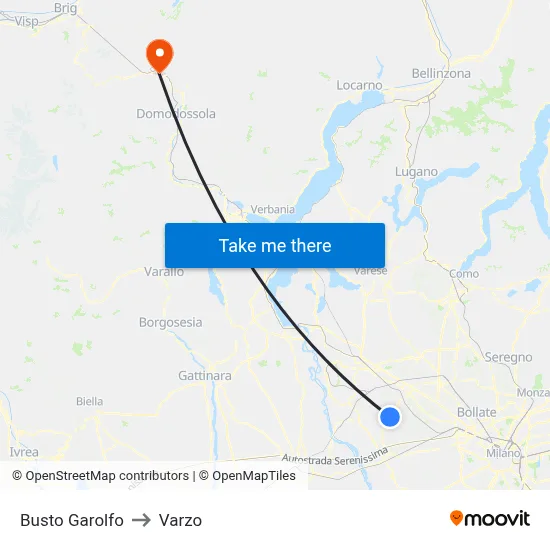 Busto Garolfo to Varzo map