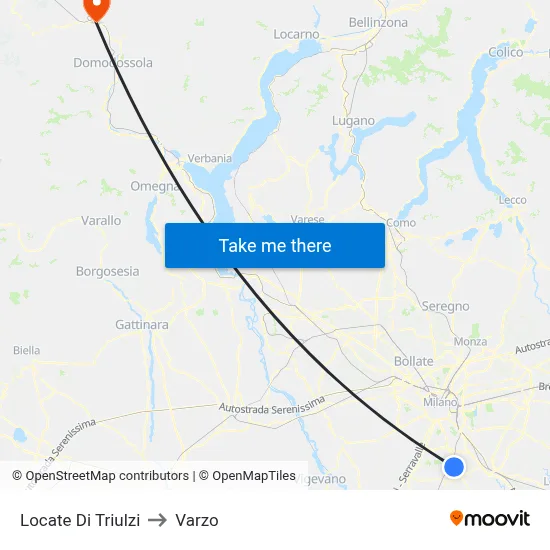 Locate di Triulzi to Varzo map