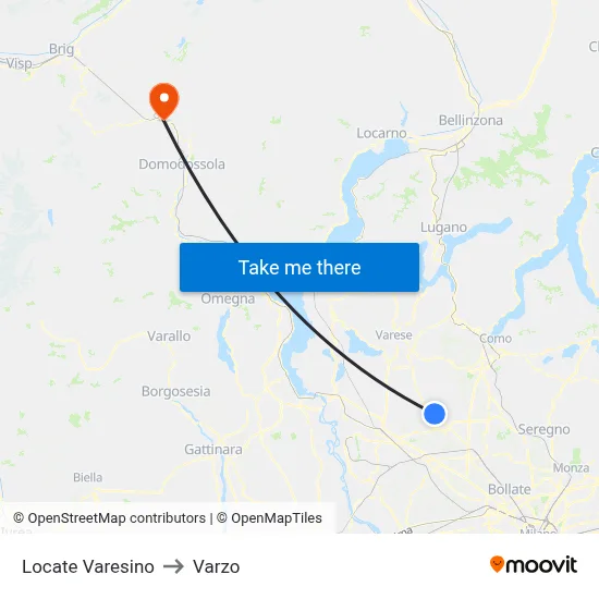 Locate Varesino to Varzo map