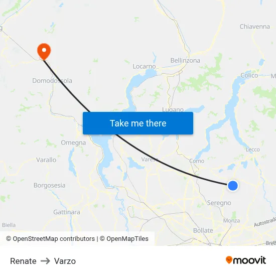 Renate to Varzo map