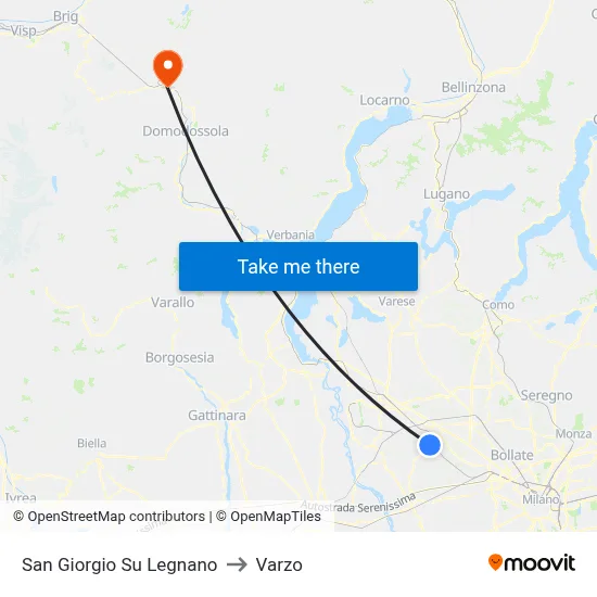 San Giorgio Su Legnano to Varzo map