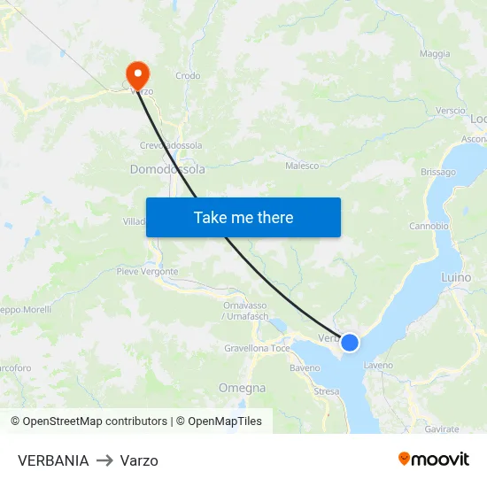 VERBANIA to Varzo map