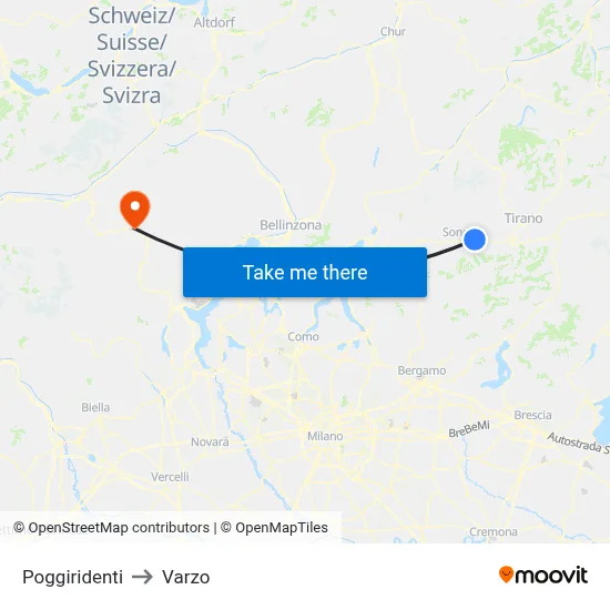 Poggiridenti to Varzo map